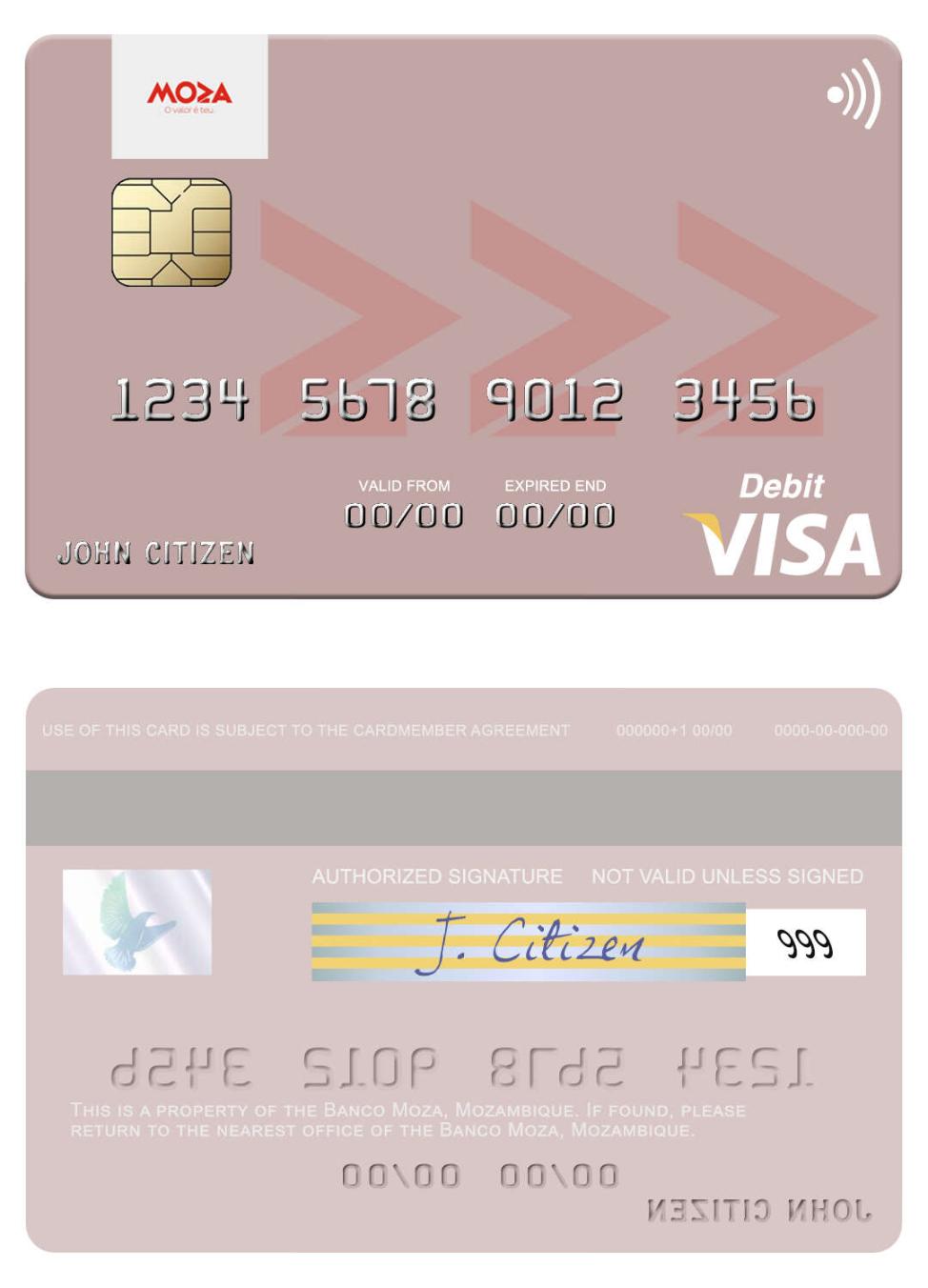 Mozambique Banco Moza visa debit card